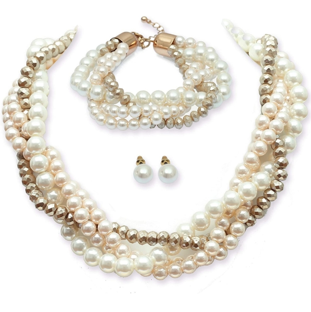🆕️ Twist Multi-strand Pearl Necklace & Bracelet